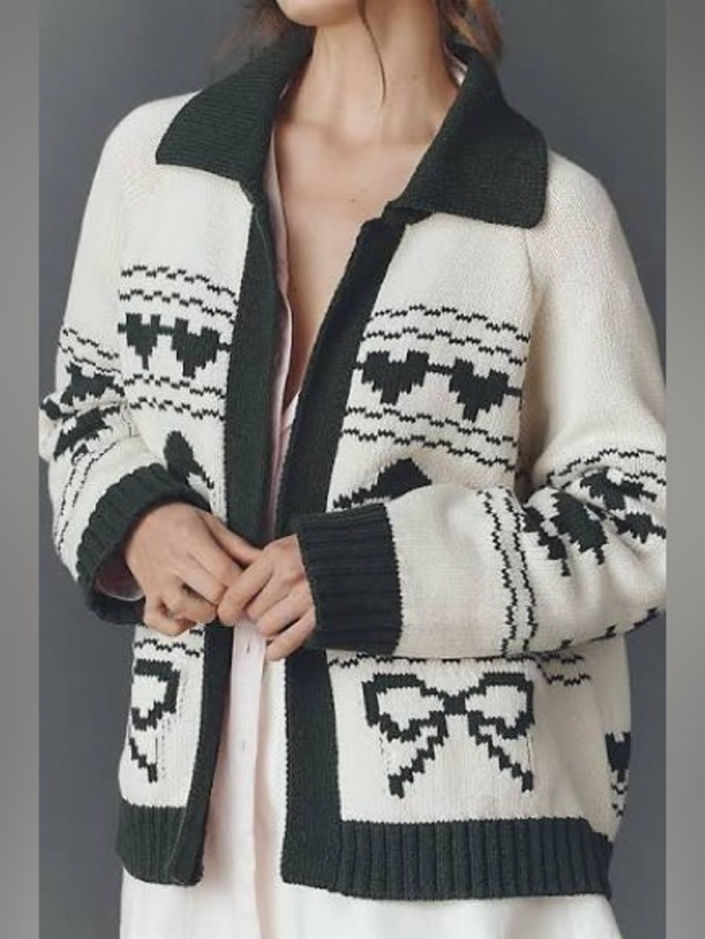 Anthropologie Duck Fair Isle Open Cardigan - Picture 3 of 11